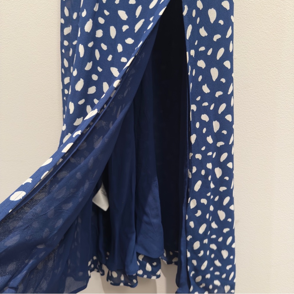 Reformation Juliette Midi Dress Moray Blue Spotted Dress Size 2 Women’s - Picture 7 of 15